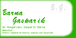 barna gasparik business card